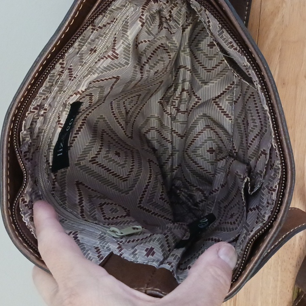 Liz & Co. Striped Vegan Leather Crossbody Bag - Picture 13 of 16